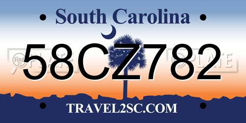 58CZ782 South Carolina License Plate