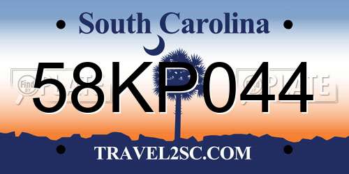 58KP044 South Carolina License Plate
