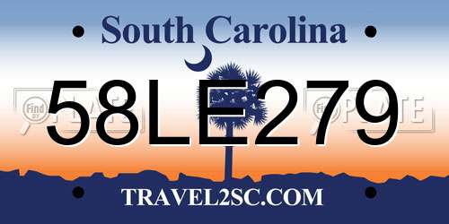 58LE279 South Carolina License Plate