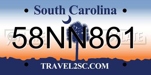 58NN861 South Carolina License Plate