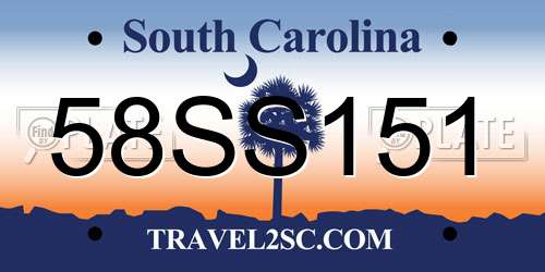 58SS151 South Carolina License Plate