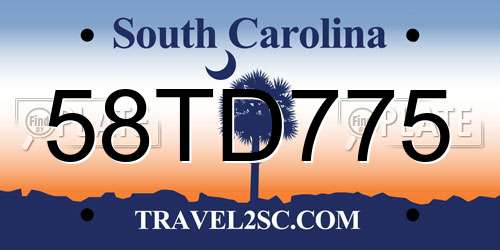 58TD775 South Carolina License Plate