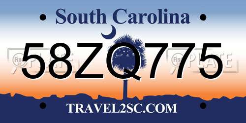 58ZQ775 South Carolina License Plate