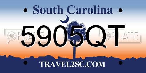 5905QT South Carolina License Plate