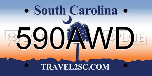 590AWD South Carolina License Plate