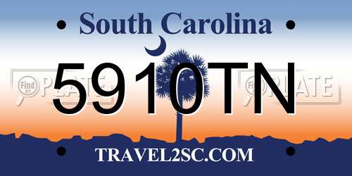 5910TN South Carolina License Plate