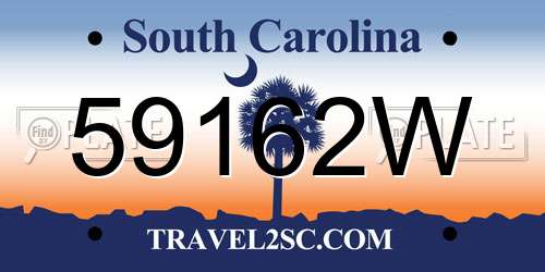 59162W South Carolina License Plate
