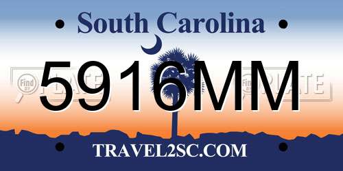 5916MM South Carolina License Plate