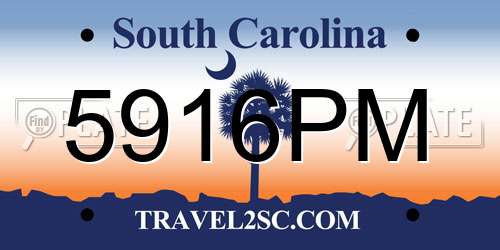 5916PM South Carolina License Plate