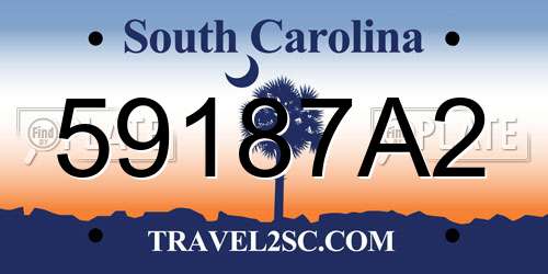 59187A2 South Carolina License Plate
