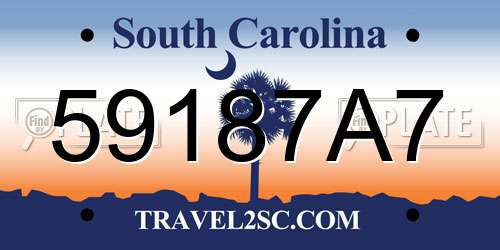 59187A7 South Carolina License Plate