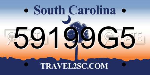 59199G5 South Carolina License Plate