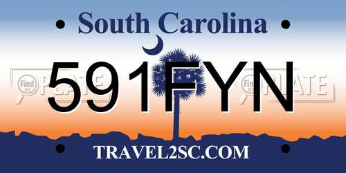 591FYN South Carolina License Plate