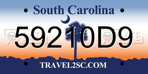 59210D9 South Carolina License Plate