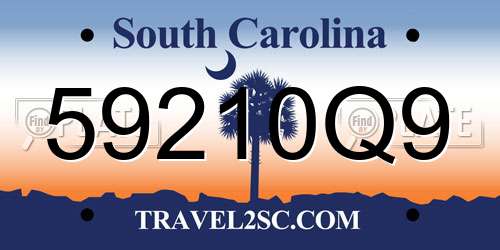 59210Q9 South Carolina License Plate