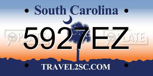 5927EZ South Carolina License Plate