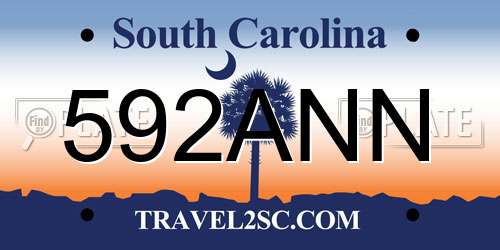 592ANN South Carolina License Plate