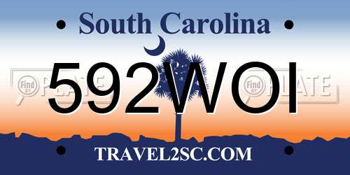 592WOI South Carolina License Plate