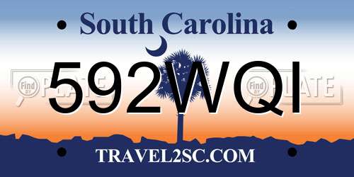 592WQI South Carolina License Plate