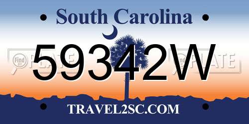59342W South Carolina License Plate