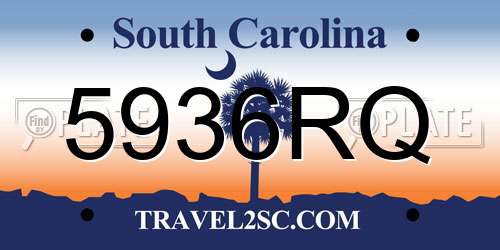 5936RQ South Carolina License Plate