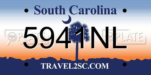 5941NL South Carolina License Plate