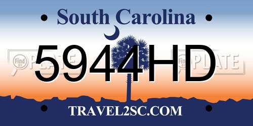 5944HD South Carolina License Plate