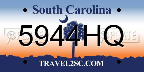 5944HQ South Carolina License Plate