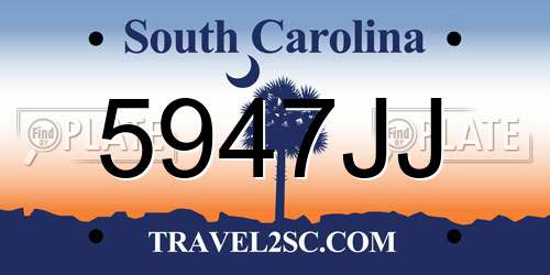 5947JJ South Carolina License Plate