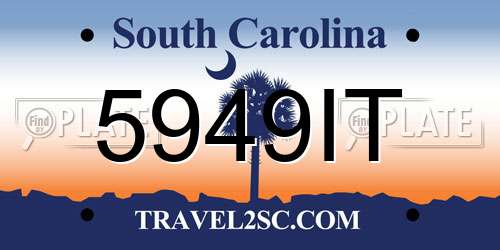 5949IT South Carolina License Plate