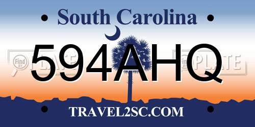 594AHQ South Carolina License Plate