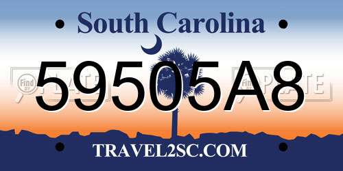 59505A8 South Carolina License Plate