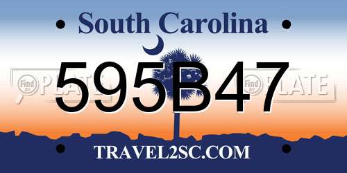 595B47 South Carolina License Plate