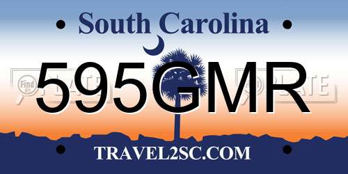 595GMR South Carolina License Plate