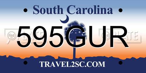 595GUR South Carolina License Plate
