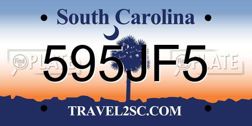 595JF5 South Carolina License Plate