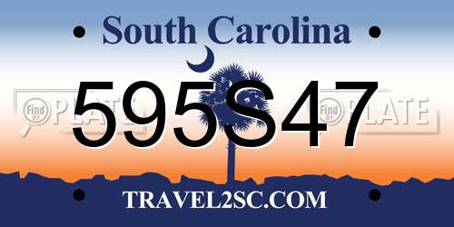 595S47 South Carolina License Plate
