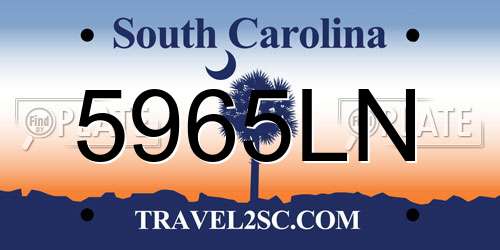 5965LN South Carolina License Plate