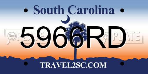 5966RD South Carolina License Plate
