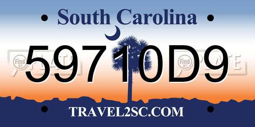 59710D9 South Carolina License Plate