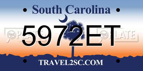 5972ET South Carolina License Plate