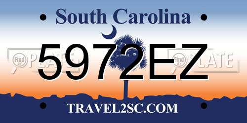 5972EZ South Carolina License Plate