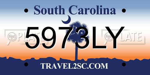5973LY South Carolina License Plate