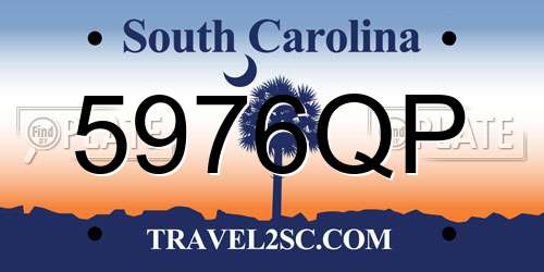 5976QP South Carolina License Plate
