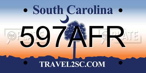 597AFR South Carolina License Plate