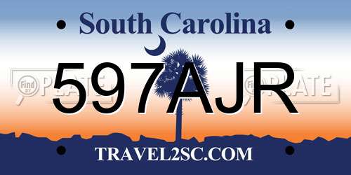 597AJR South Carolina License Plate