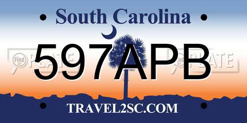 597APB South Carolina License Plate