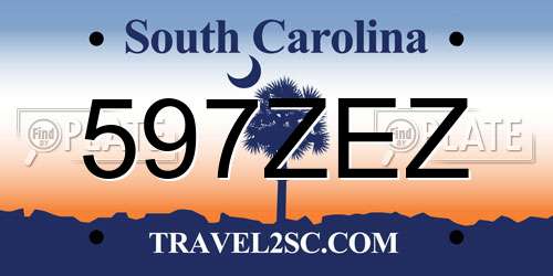 597ZEZ South Carolina License Plate