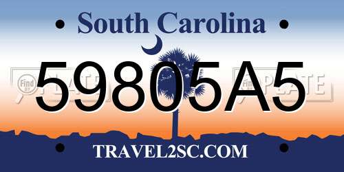 59805A5 South Carolina License Plate