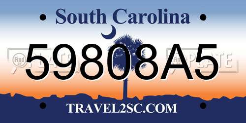 59808A5 South Carolina License Plate